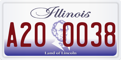 IL license plate A200038