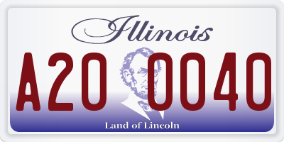 IL license plate A200040