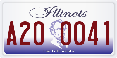 IL license plate A200041