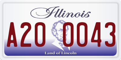 IL license plate A200043
