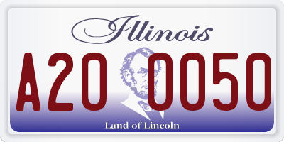 IL license plate A200050