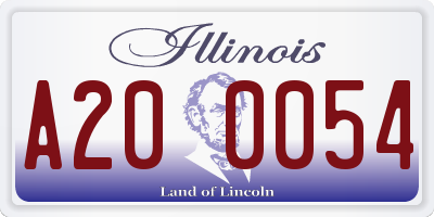 IL license plate A200054