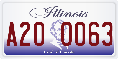 IL license plate A200063