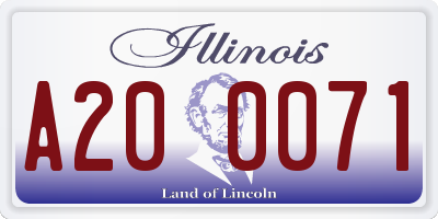 IL license plate A200071