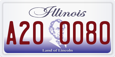 IL license plate A200080