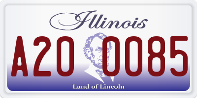 IL license plate A200085