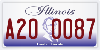 IL license plate A200087