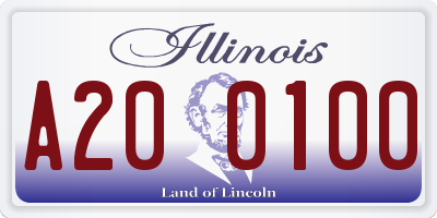 IL license plate A200100