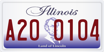 IL license plate A200104