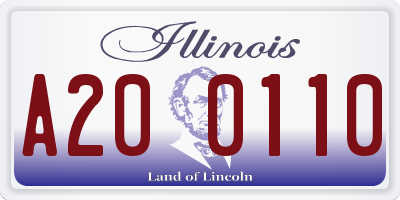 IL license plate A200110