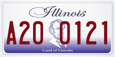 IL license plate A200121
