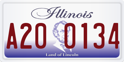 IL license plate A200134