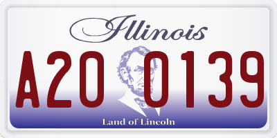 IL license plate A200139