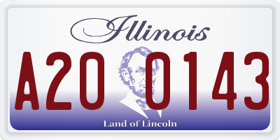 IL license plate A200143