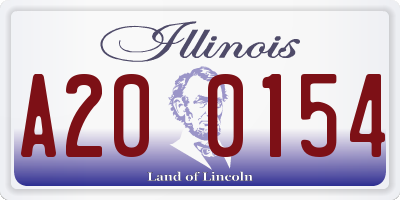 IL license plate A200154