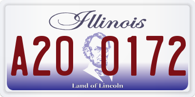 IL license plate A200172