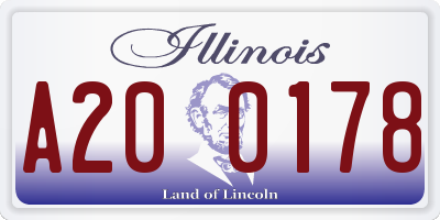 IL license plate A200178