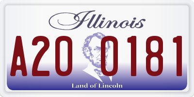 IL license plate A200181