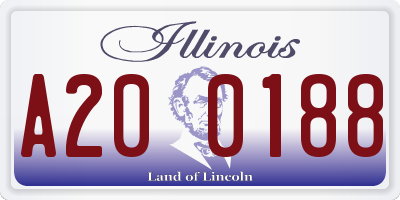 IL license plate A200188