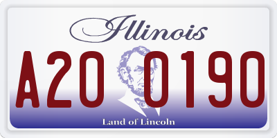 IL license plate A200190
