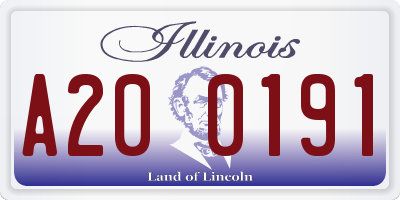 IL license plate A200191