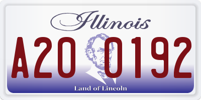 IL license plate A200192
