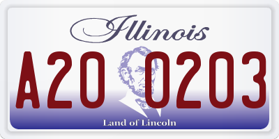 IL license plate A200203