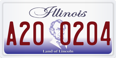 IL license plate A200204