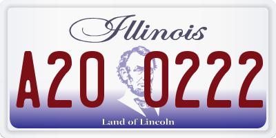 IL license plate A200222
