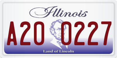IL license plate A200227