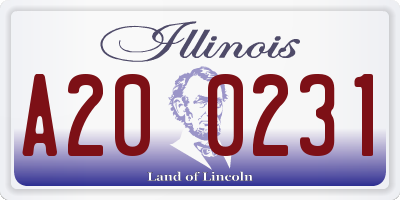 IL license plate A200231