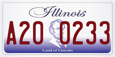 IL license plate A200233