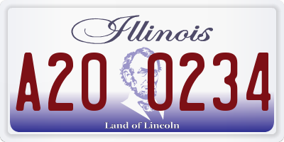 IL license plate A200234