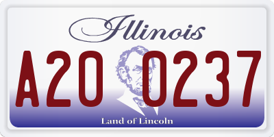IL license plate A200237