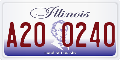 IL license plate A200240