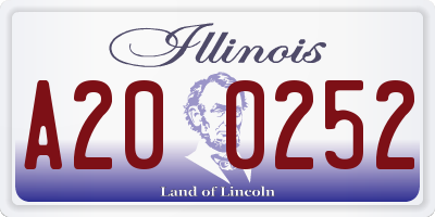 IL license plate A200252