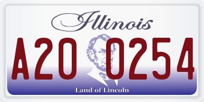IL license plate A200254