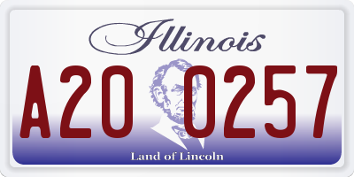 IL license plate A200257