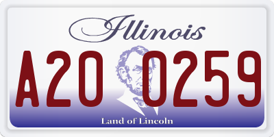 IL license plate A200259