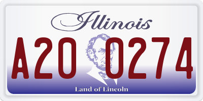 IL license plate A200274