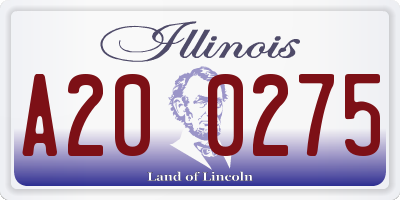 IL license plate A200275