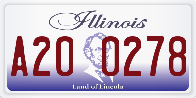 IL license plate A200278