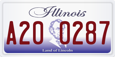 IL license plate A200287