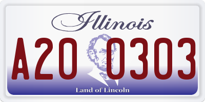 IL license plate A200303