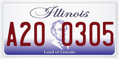 IL license plate A200305