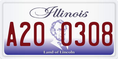 IL license plate A200308