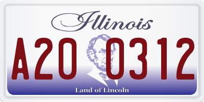 IL license plate A200312