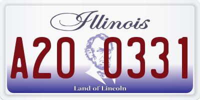 IL license plate A200331