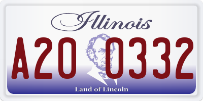 IL license plate A200332