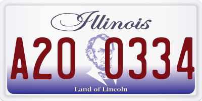 IL license plate A200334